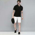 Men White Slim Fit Shorts