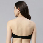 Black Non-Wired Non Padded Full Coverage Bra With Detachable Straps